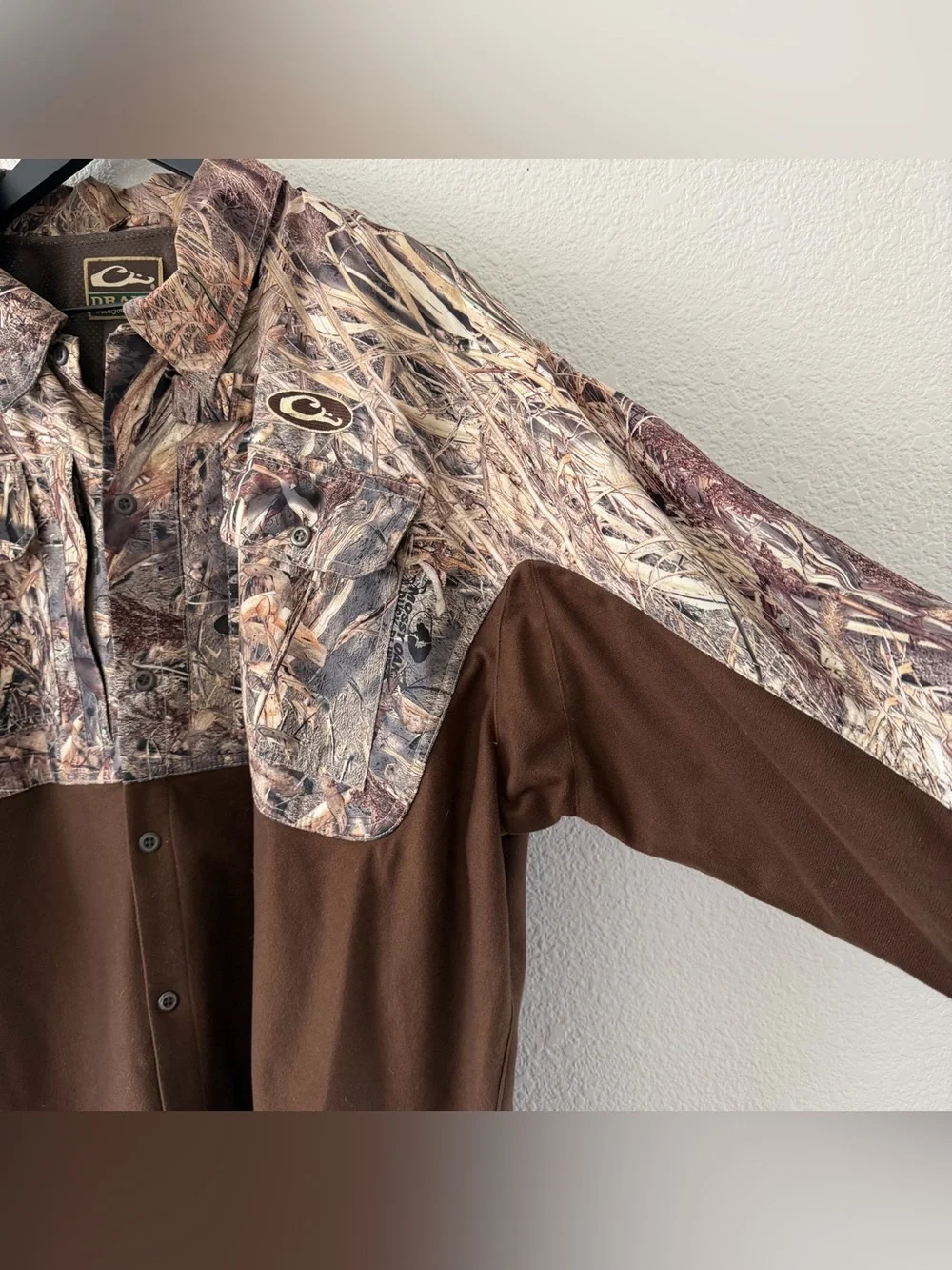 Drake Waterfowl EST EqWader Button Up Two Tone Shirt Color Blades 2XL Hunting